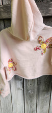 Sweatshirt/Cropped w/daisy applique  Med.  Peach
