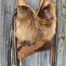 BEAVER HIDE/LEATHER SHOULDER BAG