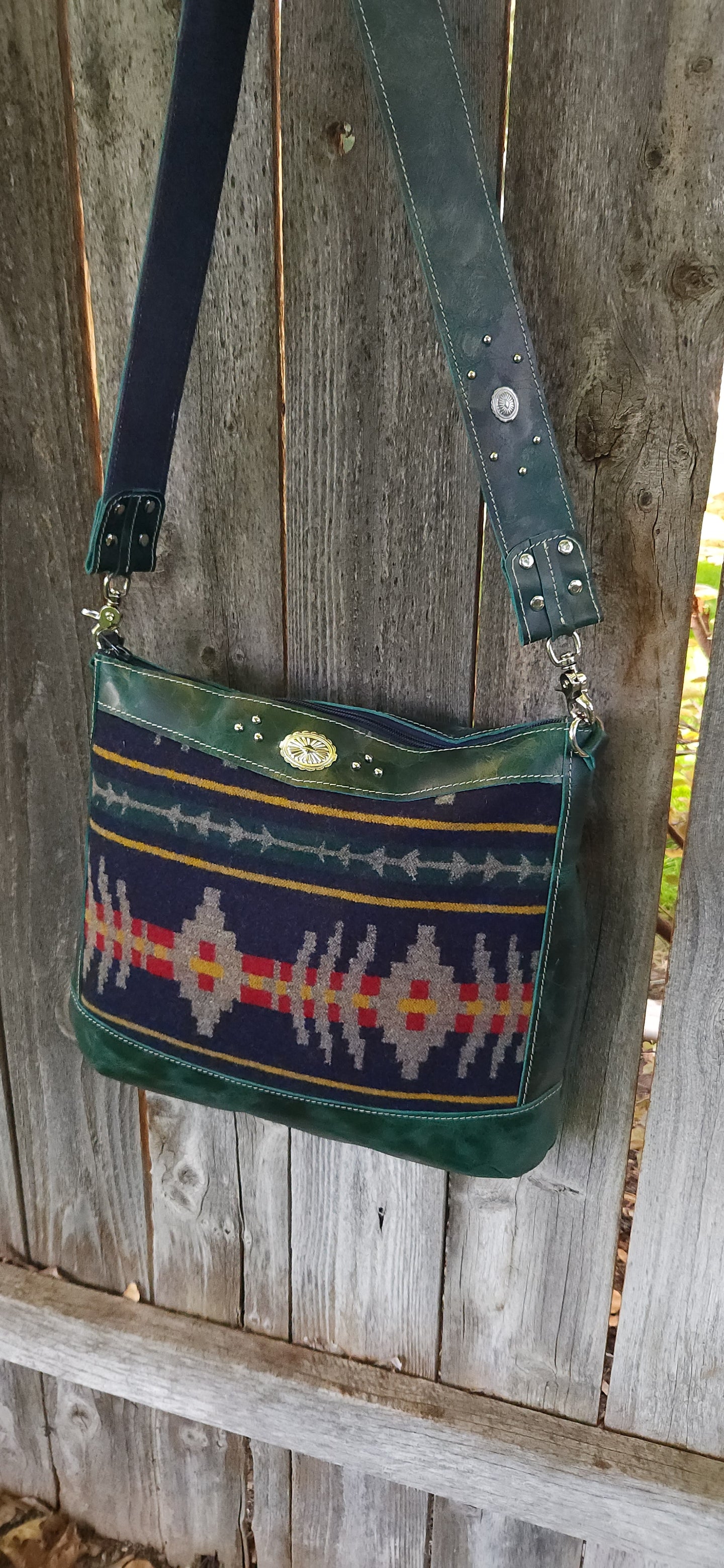 PENDELTON/LEATHER SHOULDER BAG