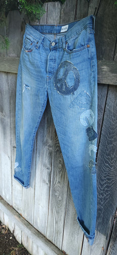 LEVI 501's JEANS Peace  32 x 31.5