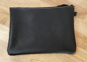 LEATHER HAIR ON HIDE ZIPPER POUCH