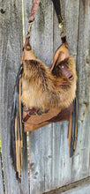 BEAVER HIDE/LEATHER SHOULDER BAG