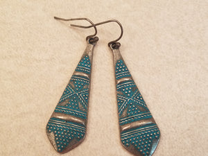 BOHEMIAN TIBETAN ANTIQUE SILVER EARRINGS