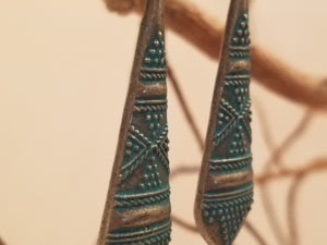 BOHEMIAN TIBETAN ANTIQUE SILVER EARRINGS