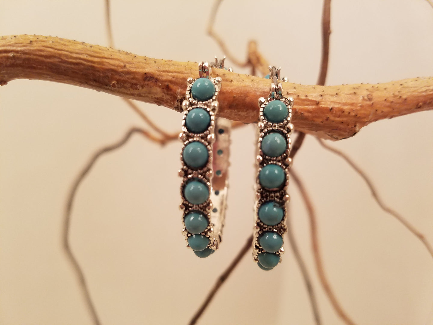 NAVAJO STYLE HOOP EARRINGS NO.8