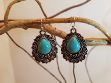 ANTIQUE SLIVER AND TURQUOISE EARRINGS