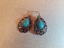 ANTIQUE SLIVER AND TURQUOISE EARRINGS