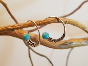 BOHEMIAN TIBETAN HOOP EARRINGS