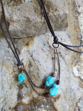 OLD TOWN - TURQUOISE LEATHER NECKLACE