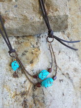 OLD TOWN - TURQUOISE LEATHER NECKLACE