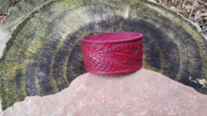 WESTERN RED LEATHER CUFF