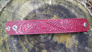 WESTERN RED LEATHER CUFF