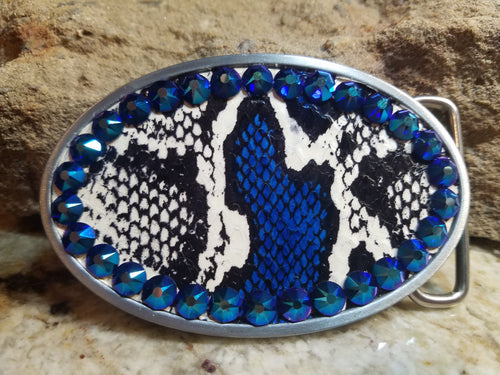 BURMESE PYTHON SNAKE SKIN BELT BUCKLE