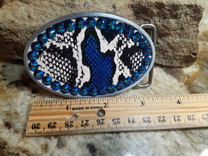 BURMESE PYTHON SNAKE SKIN BELT BUCKLE