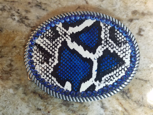 BURMESE PYTHON SNAKE SKIN BELT BUCKLE #4