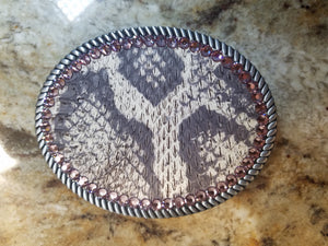 BURMESE PYTHON SKIN BELT BUCKLE No. 3