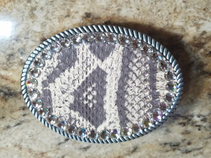 BURMESE PYTHON SNAKE SKIN BELT BUCKLE