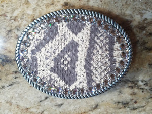 BURMESE PYTHON SNAKE SKIN BELT BUCKLE