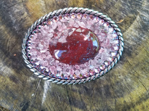 BELT BUCKLE RED LIGHTLENE AGATE