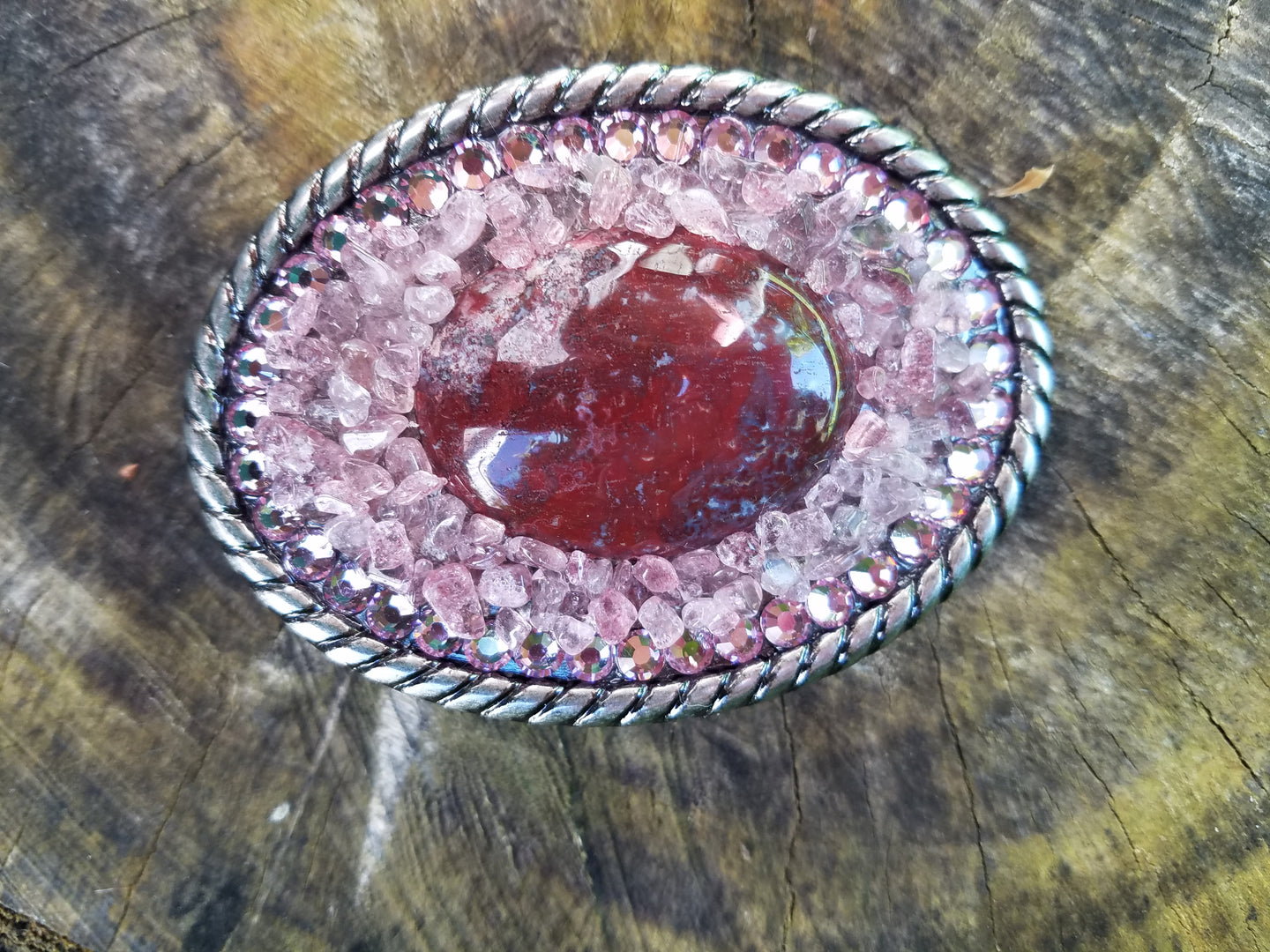 BELT BUCKLE RED LIGHTLENE AGATE