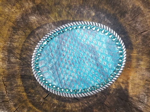 BURMESE PYTHON SKIN BELT BUCKLE No. 9