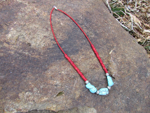 ATHOL - TURQUOISE & CORAL NECKLACE