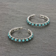 NAVAJO STYLE HOOP EARRINGS NO.8