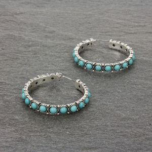 NAVAJO STYLE HOOP EARRINGS NO.8